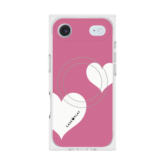 Premium Square Case with MagSafe［ Two Hearts - Pink ］