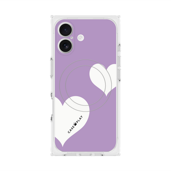 Premium Square Case with MagSafe［ Two Hearts - Purple ］