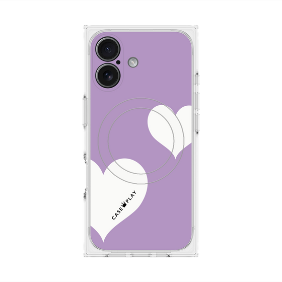 Premium Square Case with MagSafe［ Two Hearts - Purple ］