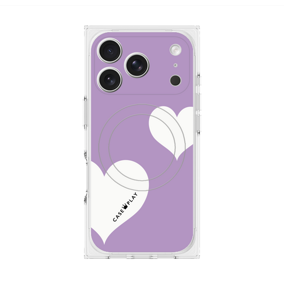 Premium Square Case with MagSafe［ Two Hearts - Purple ］