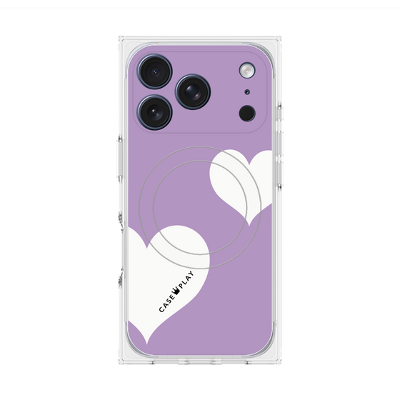 Premium Square Case with MagSafe［ Two Hearts - Purple ］