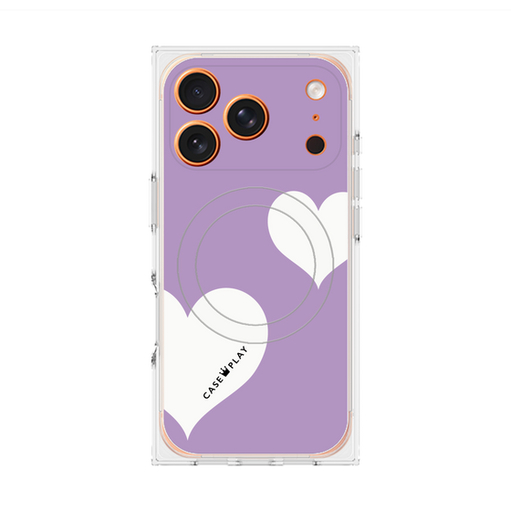 Premium Square Case with MagSafe［ Two Hearts - Purple ］