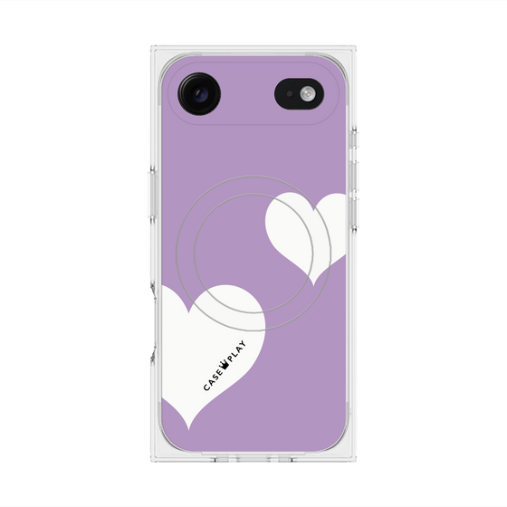 Premium Square Case with MagSafe［ Two Hearts - Purple ］