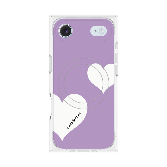 Premium Square Case with MagSafe［ Two Hearts - Purple ］