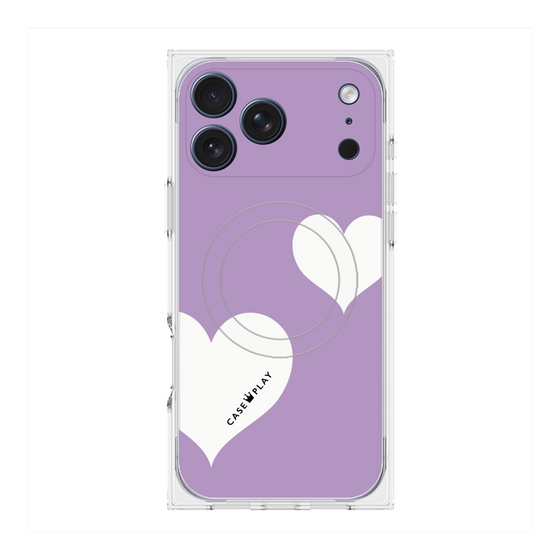 Premium Square Case with MagSafe［ Two Hearts - Purple ］