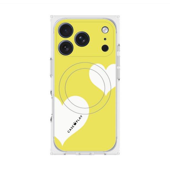 Premium Square Case with MagSafe［ Two Hearts - Yellow ］