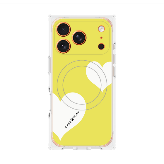 Premium Square Case with MagSafe［ Two Hearts - Yellow ］