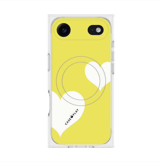 Premium Square Case with MagSafe［ Two Hearts - Yellow ］