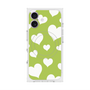 Premium Square Case with MagSafe［ Dot Hearts - Green ］