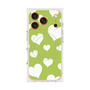 Premium Square Case with MagSafe［ Dot Hearts - Green ］