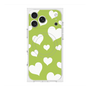 Premium Square Case with MagSafe［ Dot Hearts - Green ］