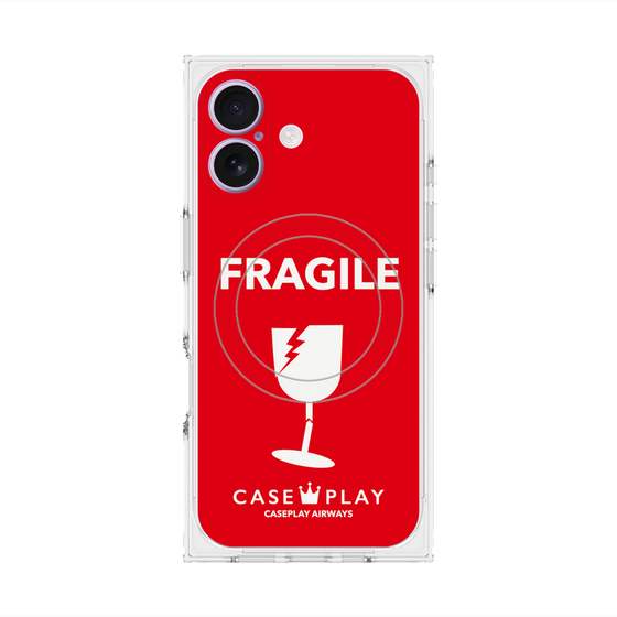 Premium Square Case with MagSafe［ FRAGILE - Red ］