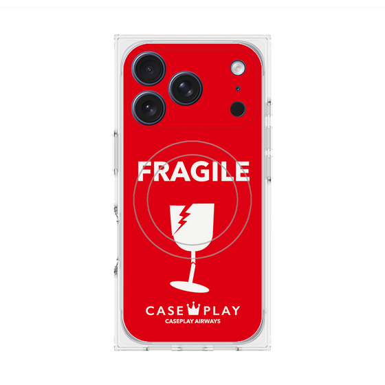 Premium Square Case with MagSafe［ FRAGILE - Red ］