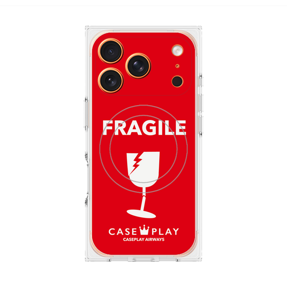 Premium Square Case with MagSafe［ FRAGILE - Red ］