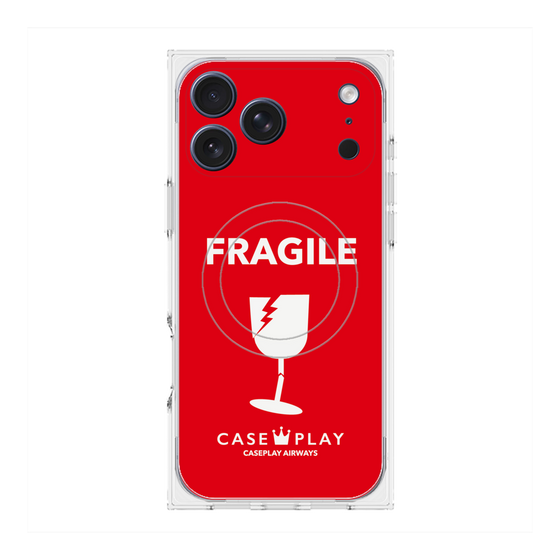 Premium Square Case with MagSafe［ FRAGILE - Red ］