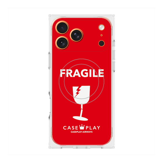 Premium Square Case with MagSafe［ FRAGILE - Red ］