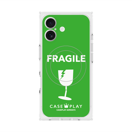 Premium Square Case with MagSafe［ FRAGILE - Green ］