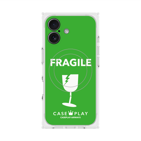 Premium Square Case with MagSafe［ FRAGILE - Green ］