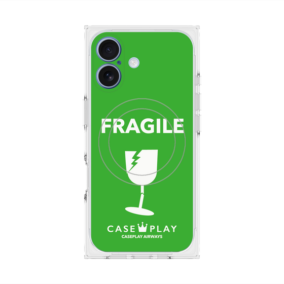 Premium Square Case with MagSafe［ FRAGILE - Green ］