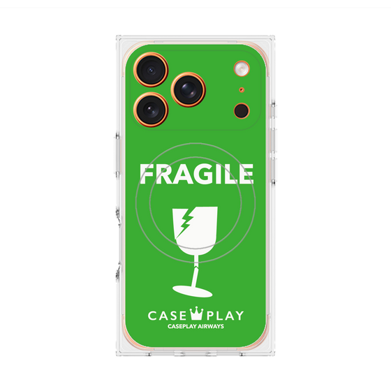 Premium Square Case with MagSafe［ FRAGILE - Green ］
