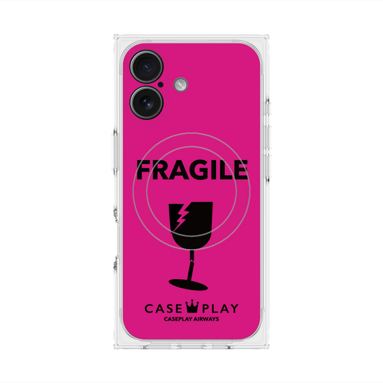 Premium Square Case with MagSafe［ FRAGILE - Pink ］