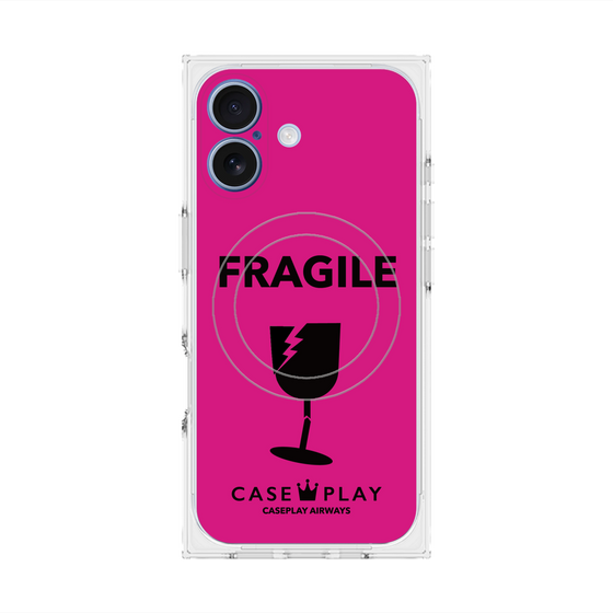 Premium Square Case with MagSafe［ FRAGILE - Pink ］