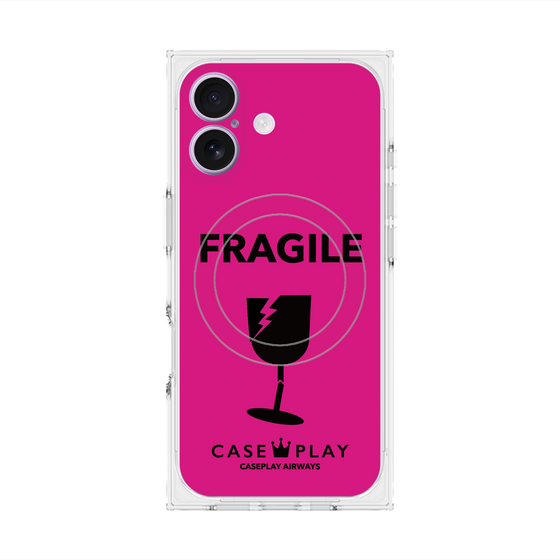 Premium Square Case with MagSafe［ FRAGILE - Pink ］