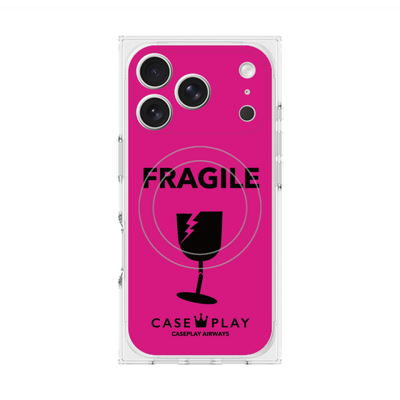 Premium Square Case with MagSafe［ FRAGILE - Pink ］