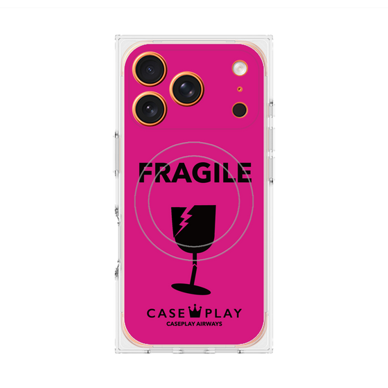 Premium Square Case with MagSafe［ FRAGILE - Pink ］
