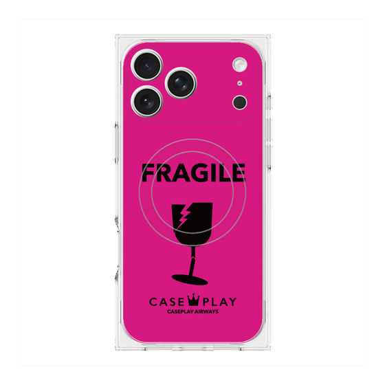 Premium Square Case with MagSafe［ FRAGILE - Pink ］