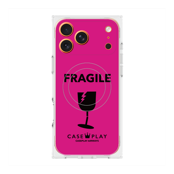 Premium Square Case with MagSafe［ FRAGILE - Pink ］
