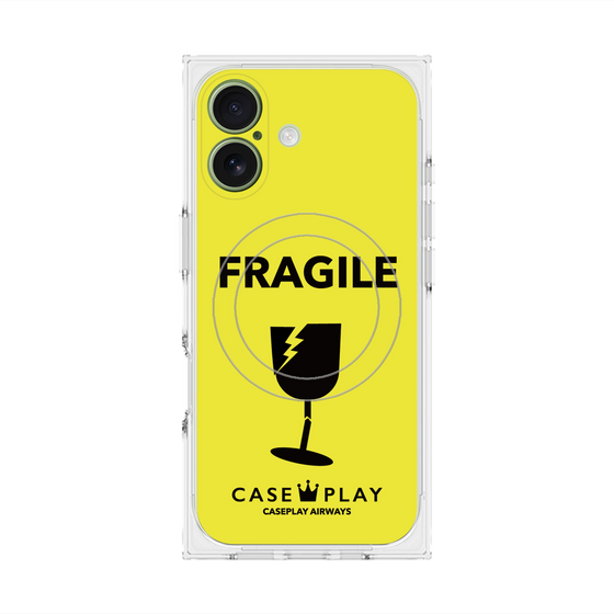 Premium Square Case with MagSafe［ FRAGILE - Yellow ］