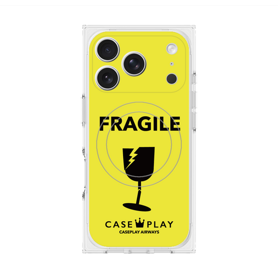 Premium Square Case with MagSafe［ FRAGILE - Yellow ］
