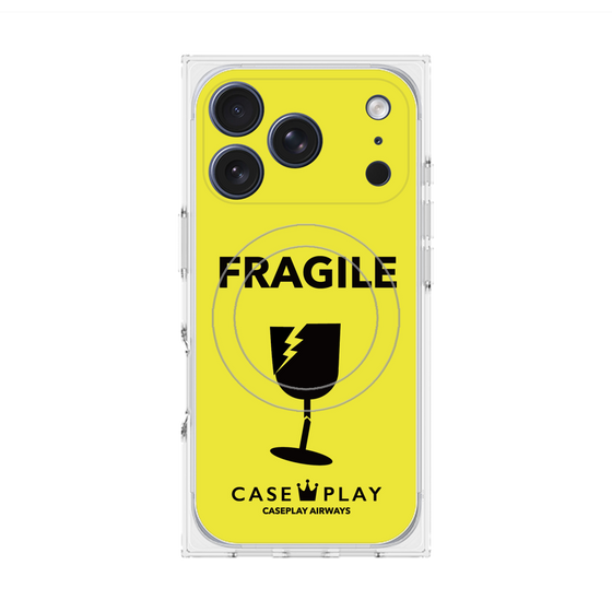 Premium Square Case with MagSafe［ FRAGILE - Yellow ］