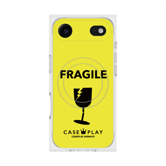 Premium Square Case with MagSafe［ FRAGILE - Yellow ］