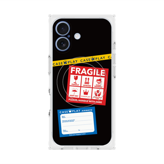 Premium Square Case with MagSafe［ FRAGILE Stickers - Black ］