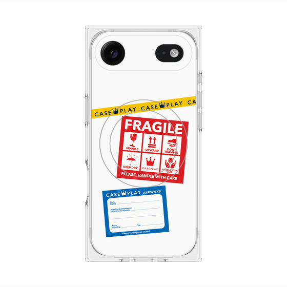 Premium Square Case with MagSafe［ FRAGILE Stickers - White ］