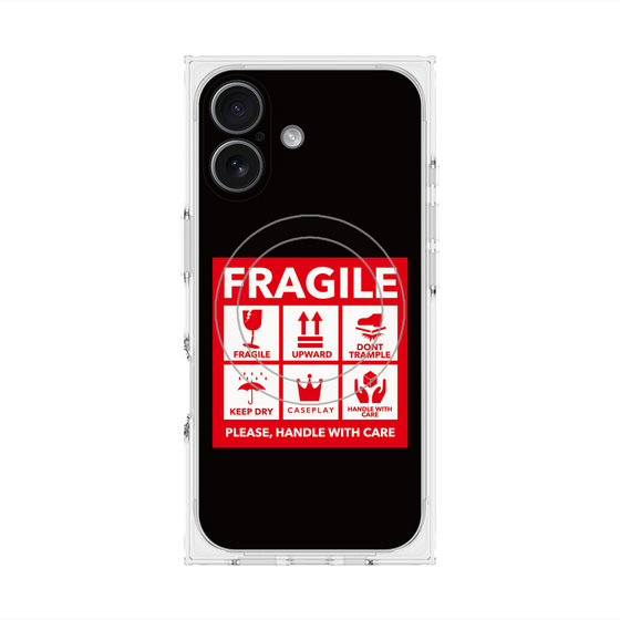 Premium Square Case with MagSafe［ FRAGILE Sticker - Black ］