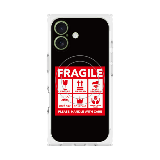 Premium Square Case with MagSafe［ FRAGILE Sticker - Black ］