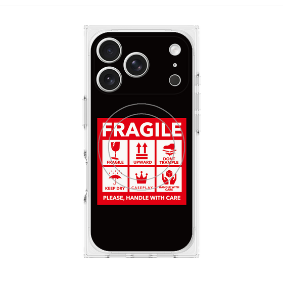 Premium Square Case with MagSafe［ FRAGILE Sticker - Black ］