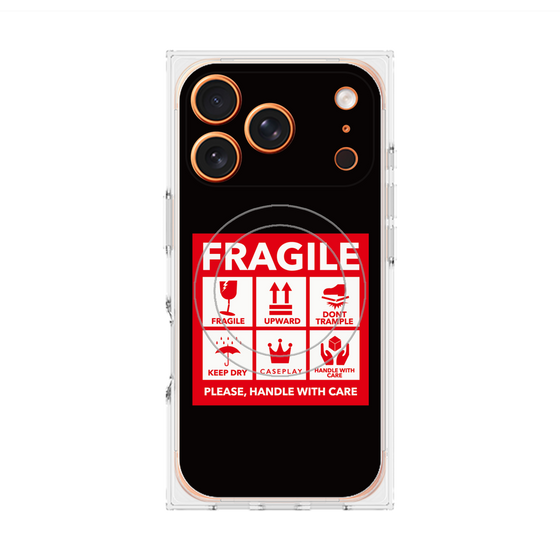 Premium Square Case with MagSafe［ FRAGILE Sticker - Black ］