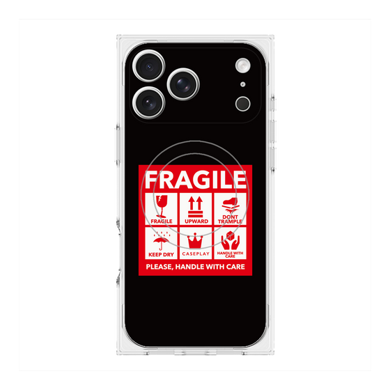 Premium Square Case with MagSafe［ FRAGILE Sticker - Black ］