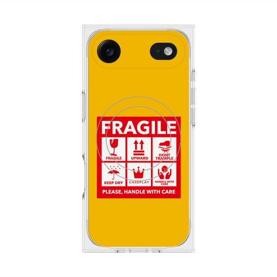Premium Square Case with MagSafe［ FRAGILE Sticker - Yellow ］