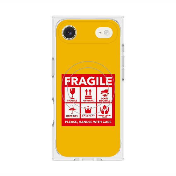 Premium Square Case with MagSafe［ FRAGILE Sticker - Yellow ］