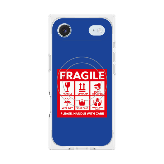 Premium Square Case with MagSafe［ FRAGILE Sticker - Blue ］