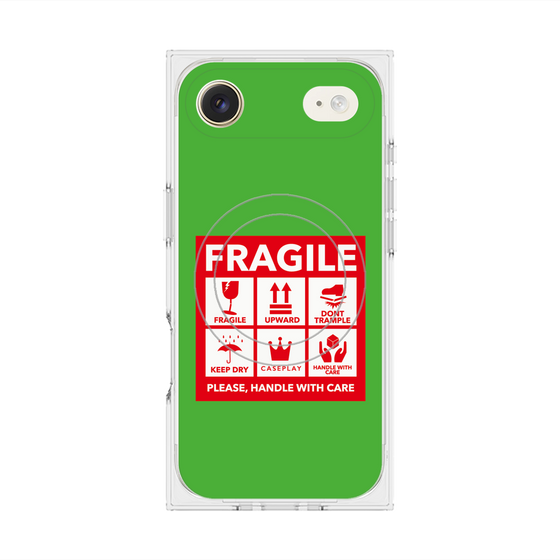 Premium Square Case with MagSafe［ FRAGILE Sticker - Green ］