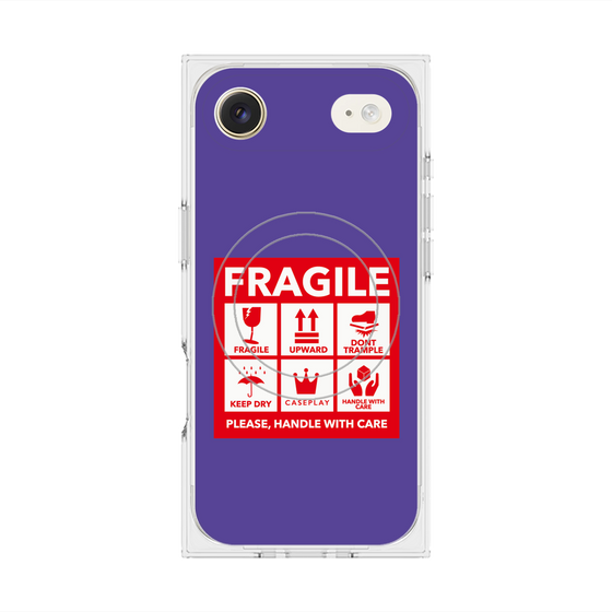 Premium Square Case with MagSafe［ FRAGILE Sticker - Purple ］