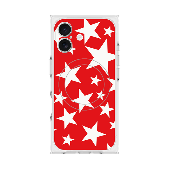 Premium Square Case with MagSafe［ Stars - Red ］