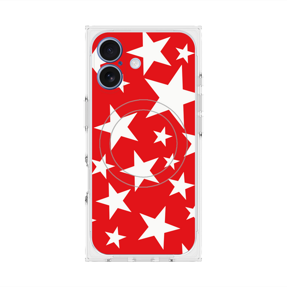 Premium Square Case with MagSafe［ Stars - Red ］