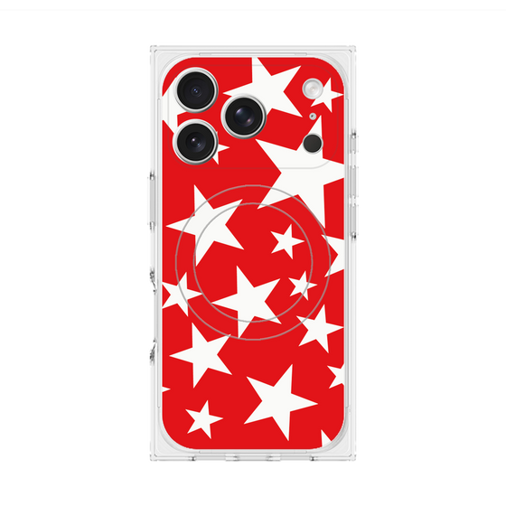 Premium Square Case with MagSafe［ Stars - Red ］